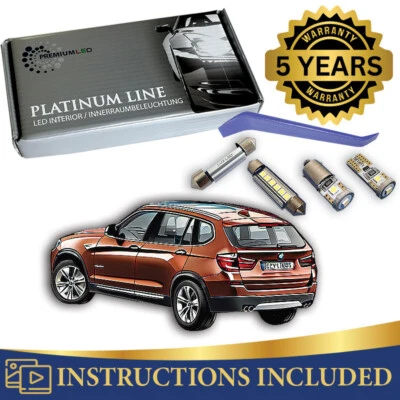 BMW F25 X3 LED INTERIOR KIT PREMIUM 20 SMD WHITE BULBS CANBUS ERROR FREE - Image 1 of 4