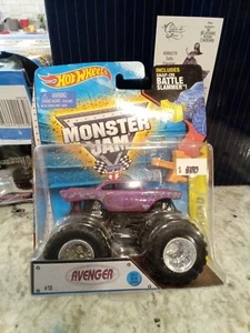 HOT WHEELS 2015 MONSTER JAM MONSTER TRUCK AVENGER PURPLE HTF Battle Slammer #10 - Picture 1 of 5