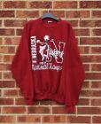 Vintage Red Sweater American Varsity Nebraska White Sports Football Patterned Xl