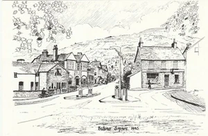 CAERPHILLY, BEDWAS SQUARE, Wales, Drawing - Vintage POSTCARD - Foto 1 di 2