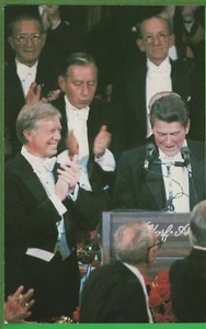 Vintage Postcard Pres Jimmy Carter & Governor Ronald Reagan Al Smith Dinner1980 - Picture 1 of 5