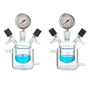 100ml-1000ml Vacuum Flask Glass Double-Layer Design with Pressure Gauge - Picture 1 of 8