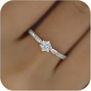 2 Ct Round Cut Lab Created Diamond Engagement Band Ring 14K White Gold Plated - Picture 1 of 6