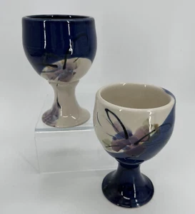 Calici da vino Kent Follette Studio arte ceramica dipinti a mano ceramica 8" blu (2) - Foto 1 di 8