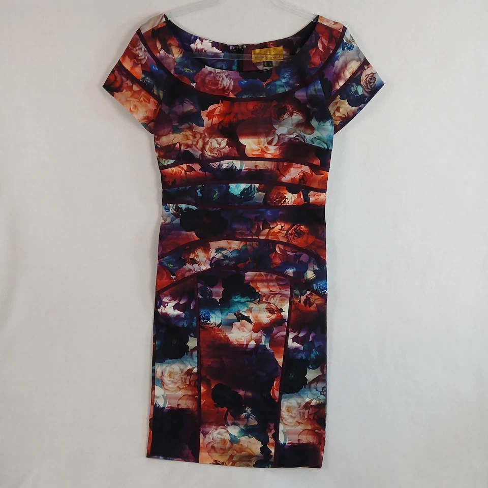 Vestido Vaina Nicole Miller Karina Estampado Rosa Oxidado Talla 8 Multicolor Floral Foto 1 de 4