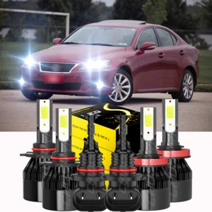 For Lexus IS250 IS350 2006-2010 6x 6000K LED Headlight High LOW + Fog Light Bulb - Picture 1 of 13
