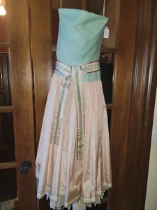 VESTIDO DE VERANO VINTAGE AÑOS 80 BILL BLASS LINO Y SEDA SIN TIRANTES 4 - Imagen 1 de 5