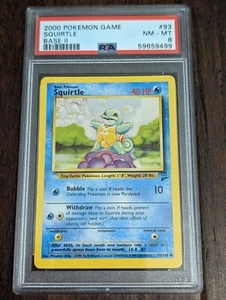 2000 Pokemon Base Set 2 Squirtle #93 - PSA 8 NM-MT - Picture 1 of 3