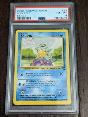 2000 Pokemon Base Set 2 Squirtle #93 - PSA 8 NM-MT - Image 1 of 3