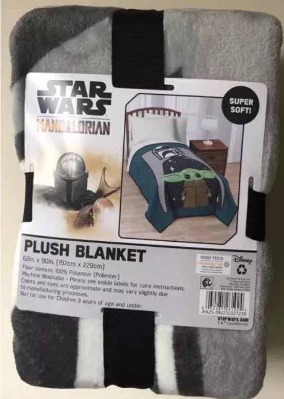 全新 迪士尼星球大战 曼达洛人 62 英寸 x 90 英寸 毛绒毯 — 第 1/1 张图片