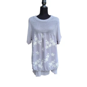 Simply Couture Embroidery Embellished Layered Short Sleeve Tunic Plus Sz 3x - Picture 1 of 8