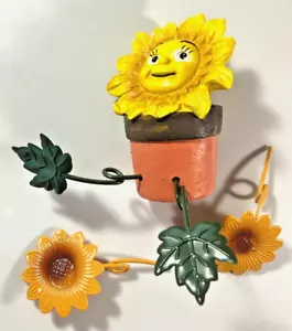 Anthropomorphe Happy Face Sonnenblume im Topf Keramik Figur Kitsch sehr selten! - Bild 1 von 5