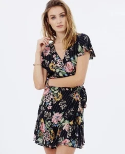 Auguste The label Delilah Size AU 6 / US 2 / EU 32 Frill wrap Mini Dress Floral - Picture 1 of 7