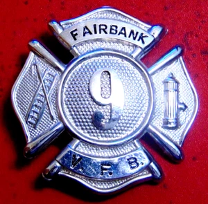 obsoleto vintage VFB vigili del fuoco FAIRBANK Ontario Canada berretto casco distintivo - Foto 1 di 2