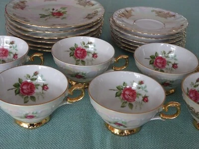 18 teiliges Bavaria Kaffeeservice aus Porzellan; seltene Perlmuttoptik - Bild 1 von 4