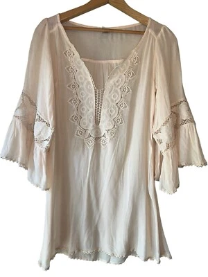 L*Space Breakaway Swim Coverup X Pequeño Marfil Encaje Detalles Mangas Campana Foto 1 de 4