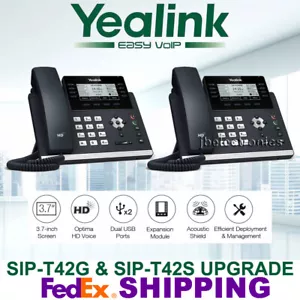 Yealink SIP-T43U DUAL PORT GIGABIT HD SIP VoIP TELEFON - 2 TELEFONE - Bild 1 von 3