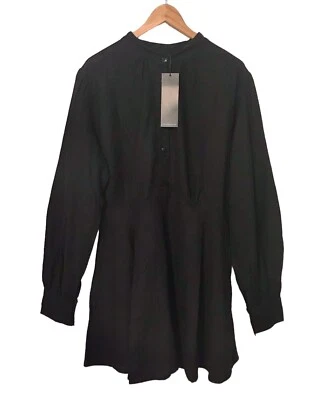 Jonny Cota Black Shirt Dress Organic Cotton Hemp Prairie Gothic Women’s Sz 2XL - Image 1 of 4