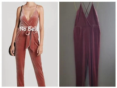 Mono Express "Dusty Rose" Terciopelo Cami Entrecruzado Delantero/Trasero con Bolsillos Talla: S Foto 1 de 4