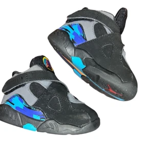 Nike Jordan Toddlers Jordan 8 Retro Black/Tr Rd/Flnt Gry/Brght Basketball Shoes - Picture 1 of 9