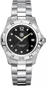 TAG Heuer Aquaracer WAF111C.BA0810 Black DIAMOND Swiss Quartz LUXURY Watch - Picture 1 of 10