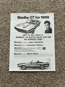 1969 Shelby GT Mustang Bill Kolb Jr. Händlerdruckbogen. - Bild 1 von 2