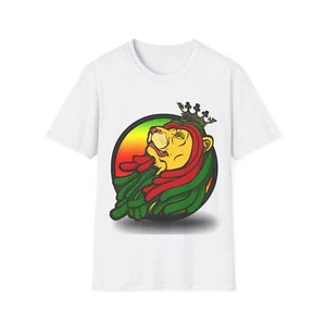 Unisex Softstyle T-Shirt Rasta Reggae Lion Judah Marley Music - Picture 1 of 23
