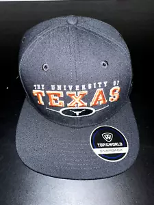 NEW Men's Top of the World Black Texas Longhorns Bullpen Snapback Hat OSFM - Picture 1 of 6