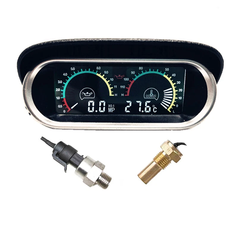 Car Auto LCD Digital Water Temperature Oil Pressure Fuel Gauge Panel With Sensor - Imagem 1 de 4