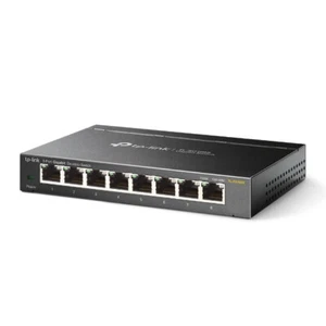 TP-Link TL-SG108S 8 portów Gigabit Ethernet Niezarządzana wtyczka i odtwarzanie Czarny - Zdjęcie 1 z 2