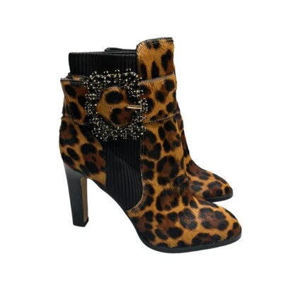 Botín Vania Karl Lagerfeld Paris para mujer talla 7,5 estampado de leopardo pelo de becerro NUEVO Foto 1 de 4