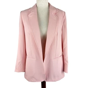 ANNE KLEIN OPEN FRONT NOTCH LAPEL BLAZER IN PINK NWT WOMEN'S SIZE PETITE LARGE - Picture 1 of 14