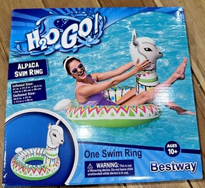 Inflatable Water Pool Float Alpaca Swim Ring Floatie 41x31.5" Ages 10+ New - Picture 1 of 2