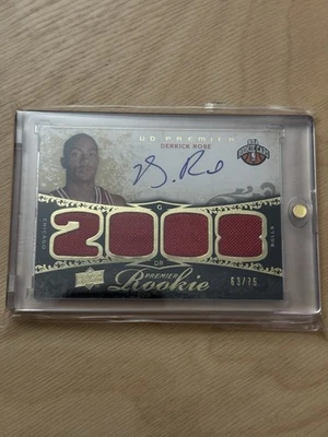 2008 Upper Deck Derrick Rose Premier Gold Rookie RPA 63/75 - Image 1 of 2