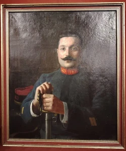 Dipinto olio su tela - Ritratto di un militare, fine '800 - Foto 1 di 11