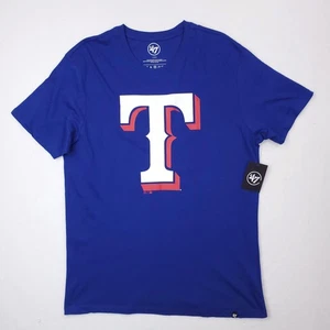 Texas Rangers Shirt Mens Large Blue MLB Baseball Tee T-Shirt 47 Brand Cotton - Picture 1 of 9
