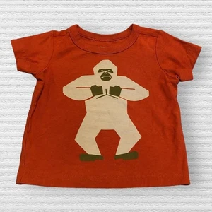 Tea Collection Gorilla Graphic Tee 6-12 Months Orange - Picture 1 of 2