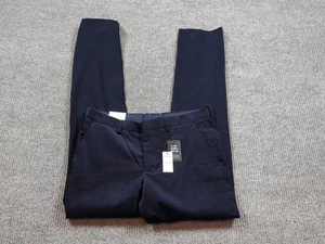 Express Pants Mens 32x34 Blue Corduroy Extra Slim Flat Front Cotton New - Picture 1 of 11