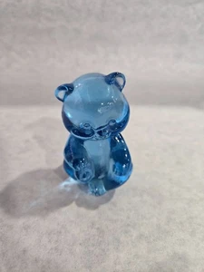 Small Fenton Ice Blue Sitting Bear - Picture 1 of 9