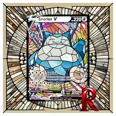 Snorlax V ACG Stained Glass Art Card - Pokemon Inspired Collector’s Card - NM - Image 1 of 4