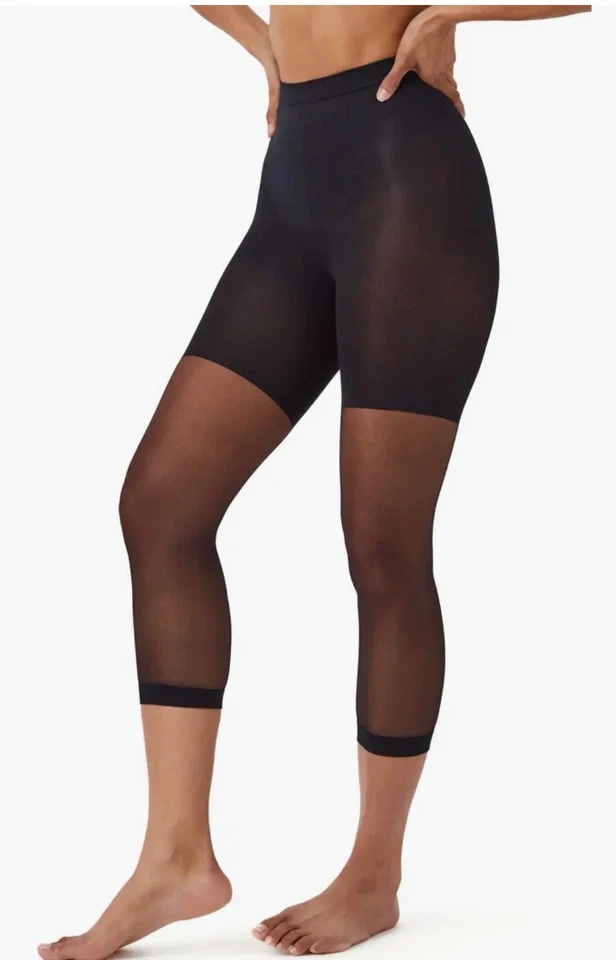 Transparente sem pés modelador de coxa média SPANX #911 preto tamanho A | Novo, sem caixa - Imagem 1 de 3