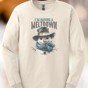 Camisa Muñeco de Nieve Derretimiento Divertida Invierno Gráfico Vacaciones Camiseta Acogedora Nieve Día Regalo - Imagen 1 de 6