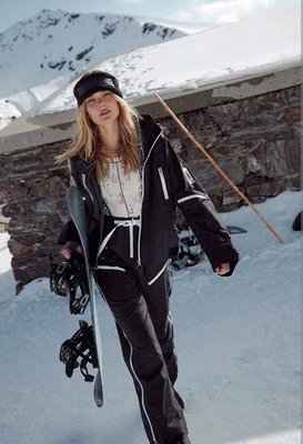 New Free People Blizzard Bliss Shell Zip Jacket Black Size Small Snowboard  - Image 1 of 4