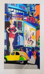 Ugo Nespolo Serigrafia La femme e la  pantaine - Picture 1 of 2