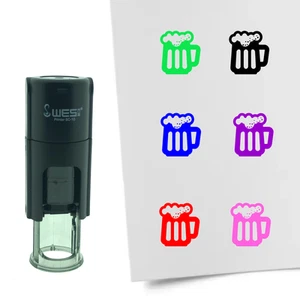 Stempel Bier 10mm - 6 kleuren - navulbaar - hobby en spaarkaarten - Afbeelding 1 van 8