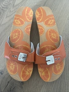 Sandalias de Ejercicio Dr. Scholl’s Toboganes Suela de Madera Talla 7 Naranjas Mandarinas Verano - Imagen 1 de 11