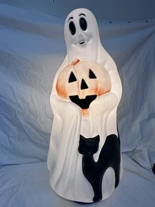 Vintage Empire Large 34" Ghost with Pumpkin and Black Cat Blow Mold Nice! L@@K!! - Picture 1 of 9