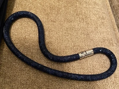 Gargantilha pulseira de cristal Swarovski azul marinho escuro poeira estelar envoltório duplo assinado M - Imagem 1 de 4