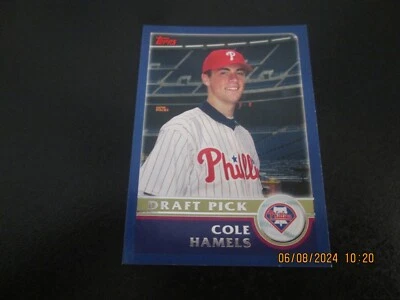 COLE HAMELS 2010 TOPPS  2003 DRAFT PICK CARDS YOUR MOM THREW OUT CARD #CMT110 - Image 1 of 2