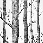 Birch Tree Wallpaper 17.71" X 394" Black Trunk Wallpaper Peel And Stick Wallpape